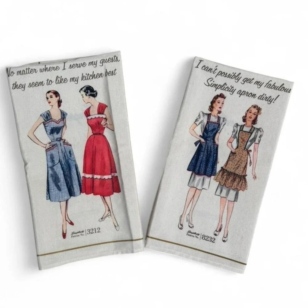 Vintage‎ Simplicity pattern tea towel set no. 8232 & no. 3212
